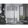 MEXEN/S - Apia sprchový kout posuvný 100x80, sklo transparent/pruhy, chrom + vanička 840-100-080-01-20-4010