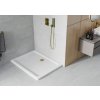MEXEN/S - Flat sprchová vanička obdélníková slim 100 x 80, bílá + zlatý sifon 40108010G