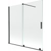 MEXEN/S - Velar Dvoukřídlá posuvná vanová zástěna 160 x 150 cm, transparent, černá 896-160-000-01-70