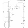 MEXEN/S - T22 černá sprchový sloup 798222293-70