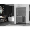 MEXEN/S - Kioto+ L Sprchová zástěna WALK-IN s poličkou a držákem ručníků 90 x 200 cm, grafit, chrom 800-090-123-01-40
