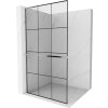 MEXEN/S - Kioto+ L Sprchová zástěna WALK-IN s poličkou a držákem ručníků 100 x 200 cm, černý vzor, chrom 800-100-123-01-77