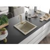 MEXEN/S - Vito granitový dřez 1-miska 520x490 mm, béžová,+ zlatý sifon 6503521000-69-G