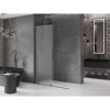 MEXEN/S - Velar Sprchová zástěna posuvná Walk-in 140 x 200 cm, dekor 8 mm, grafit metal 871-140-000-33-95