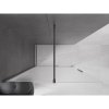 MEXEN/S - Velar Sprchová zástěna posuvná Walk-in 140 x 200 cm, dekor 8 mm, grafit metal 871-140-000-33-95
