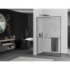 MEXEN/S - Kioto+ L Sprchová zástěna WALK-IN s poličkou a držákem ručníků 80 x 200 cm, černý vzor, grafit kartáčovaná 800-080-123-66-70