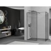 MEXEN/S - Kioto Sprchová zástěna WALK-IN 80 x 70 cm, černý vzor, grafit kartáčovaná 800-080-202-66-70-070