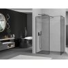 MEXEN/S - Kioto Sprchová zástěna WALK-IN 100 x 80 cm, černý vzor, grafit metal 800-100-202-95-70-080