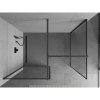 MEXEN/S - Kioto Sprchová zástěna WALK-IN 100 x 80 cm, černý vzor, grafit metal 800-100-202-95-70-080