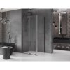 MEXEN/S - Velar L sprchový kout, posuvné dveře 90 x 80 cm, transparent, grafit metal 871-090-080-03-95