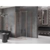 MEXEN/S - Velar sprchový kout 120 x 80, transparent, kartáčovaná měď 871-120-080-01-65