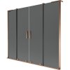 MEXEN/S - Velar L Duo dvoukřídlá posuvná vanová zástěna 200 x 150 cm, grafit, růžové zlato 896-200-003-42-60