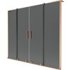 MEXEN/S - Velar L Duo dvoukřídlá posuvná vanová zástěna 200 x 150 cm, grafit, měď kartáčovaná 896-200-003-42-65