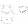 MEXEN - Parma volně stojící vana z litého mramoru 160 x 95 cm, černá mat 57231609570