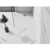 MEXEN/S - Stone+ obdélníková sprchová vanička 140 x 90, bílá, mřížka zlatá 44109014-G