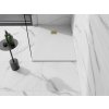 MEXEN/S - Stone+ obdélníková sprchová vanička 140 x 90, bílá, mřížka zlatá 44109014-G
