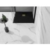 MEXEN/S - Stone+ čtvercová sprchová vanička 90 x 90, černá, mřížka zlatá 44709090-G