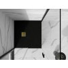 MEXEN/S - Stone+ čtvercová sprchová vanička 90 x 90, černá, mřížka zlatá 44709090-G