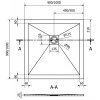 MEXEN/S - Stone+ čtvercová sprchová vanička 90 x 90, černá, mřížka zlatá 44709090-G