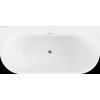 MEXEN/S - Oval+ volně stojící vana przyścienna 170 x 80, bílá, sifon a přepad chrom 52681708000-01