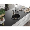 MEXEN/S - Diego granitový dřez 1-miska včetně baterie Flora, černá/stříbrná metalik 6512-73-670401-57-G