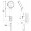 MEXEN/S - R75 Kama vanová baterie se sprchou set, černá 7253R75-70