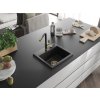 MEXEN/S - Milo granitový dřez 1-miska včetně baterie Flora, černá 6505-77-670401-57-G