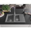 MEXEN/S - Gaspar granitový dřez 1.5 s odkapávačem včetně baterie Savita, šedá 6507-71-672601-00