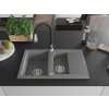 MEXEN/S - Gaspar granitový dřez 1.5 s odkapávačem včetně baterie Savita, šedá 6507-71-672601-70