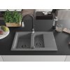 MEXEN/S - Gaspar granitový dřez 1.5 s odkapávačem včetně baterie Savita, šedá 6507-71-672601-70-B