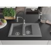MEXEN/S - Gaspar granitový dřez 1.5 s odkapávačem včetně baterie Aster, šedá 6507-71-73450-07
