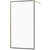MEXEN/S - KIOTO Sprchová zástěna WALK-IN 60x200 cm 8 mm, zlatá, černý profil 800-060-101-50-70