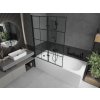 MEXEN/S - Vega obdélníková vana 160 x 70 cm s panelem + vanová zástěna 120 cm, černá vzor 550116070X9212027077