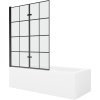 MEXEN/S - Vega obdélníková vana 160 x 70 cm s panelem + vanová zástěna 120 cm, černá vzor 550116070X9212027077