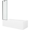 MEXEN/S - Vega obdélníková vana 160 x 70 cm s panelem + vanová zástěna 50 cm, černá vzor 550116070X9505007070