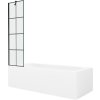 MEXEN/S - Vega obdélníková vana 160 x 70 cm s panelem + vanová zástěna 50 cm, černá vzor 550116070X9505007077