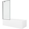 MEXEN/S - Vega obdélníková vana 160 x 70 cm s panelem + vanová zástěna 80 cm, černá vzor 550116070X9508007070