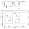 MEXEN/S - Gaspar granitový dřez 1.5 s odkapávačem včetně baterie Telma, černá kropenatý 6507-76-670200-76