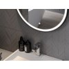 MEXEN - Reni zrcadlo s osvětlením,s 80 cm, LED 6000K, černý rám 9812-080-080-611-70