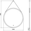 MEXEN - Reni zrcadlo s osvětlením,s 80 cm, LED 6000K, černý rám 9812-080-080-611-70