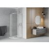 MEXEN/S - Rio čtvrtkruhový sprchový kout 90 x 90, mráz, chrom + vanička se sifonem Flat, bílá 863-090-090-01-30-4110