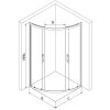 MEXEN/S - Rio čtvrtkruhový sprchový kout 90 x 90, mráz, chrom + vanička se sifonem Flat, bílá 863-090-090-01-30-4110