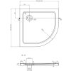 MEXEN/S - Rio čtvrtkruhový sprchový kout 90 x 90, mráz, chrom + vanička se sifonem Flat, bílá 863-090-090-01-30-4110