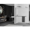 MEXEN/S - KIOTO Sprchová zástěna WALK-IN s poličkou a držákem ručníků 70 x 200, matné sklo 8 mm, černá 800-070-121-70-30