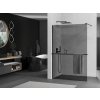 MEXEN/S - KIOTO Sprchová zástěna WALK-IN s poličkou a držákem ručníků 70 x 200, grafit 8 mm, černá 800-070-121-70-40