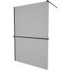 MEXEN/S - KIOTO Sprchová zástěna WALK-IN s poličkou a držákem ručníků 70 x 200, grafit 8 mm, černá 800-070-121-70-40