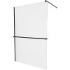 MEXEN/S - KIOTO Sprchová zástěna WALK-IN s poličkou a držákem ručníků 80 x 200, transparent 8 mm, černá 800-080-121-70-00