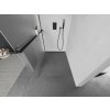 MEXEN/S - KIOTO Sprchová zástěna WALK-IN s poličkou a držákem ručníků 80 x 200, matné sklo 8 mm, černá 800-080-121-70-30