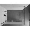 MEXEN/S - KIOTO Sprchová zástěna WALK-IN s poličkou a držákem ručníků 80 x 200, matné sklo 8 mm, černá 800-080-121-70-30