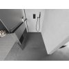 MEXEN/S - KIOTO Sprchová zástěna WALK-IN s poličkou a držákem ručníků 100 x 200, transparent/matné sklo 8 mm, černá 800-100-121-70-35